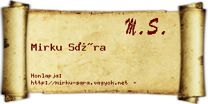 Mirku Sára névjegykártya